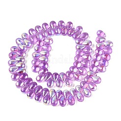Electroplate Transparent Glass Beads Strands&nbsp;EGLA-N057-01A-08