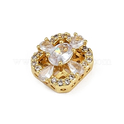 Hollow Rack Plating Brass Clear Cubic Zirconia Beads&nbsp;KK-L236-05G