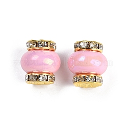 Resin Beads with Brass Rhinestone Rondelle&nbsp;KK-H490-05G
