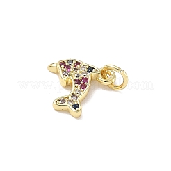 Brass Micro Pave Cubic Zirconia Charms&nbsp;ZIRC-I356-13G-02