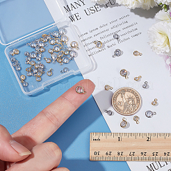 60Pcs Brass & Alloy Edge & Loop Micro Pave Clear Cubic Zirconia Charms&nbsp;FIND-ME0001-37