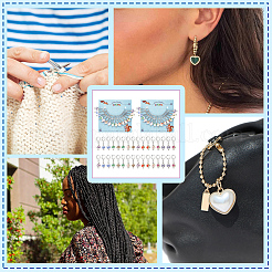 Round with Flower Pattern Handmade Printed Porcelain Ceramic Pendant Stitch Markers&nbsp;HJEW-AB00459