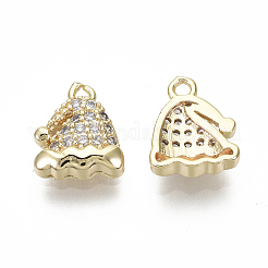 Brass Micro Pave Clear Cubic Zirconia Charms&nbsp;X-KK-S348-528-NF