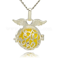 Silver Color Plated Brass Hollow Round Cage Pendants&nbsp;LS-KK-J230-07S
