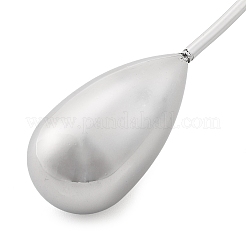 304 Stainless Steel Teardrop Pendant Open Cuff Necklaces for Women&nbsp;NJEW-R003-02P-02