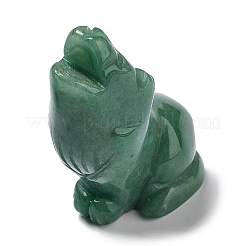 Natural Green Aventurine Wolf Figurine Display Decorations&nbsp;G-PW0007-013F
