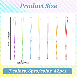 42Pcs 7 Colors Nylon Lanyard Hand Mobile Straps&nbsp;FIND-GF0009-03
