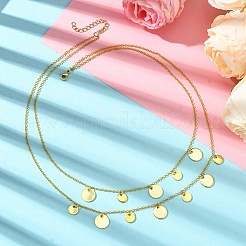 Brass Double Layer Cable Chains Necklaces&nbsp;NJEW-JN05014