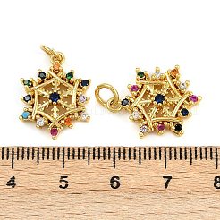 Brass Micro Pave Cubic Zirconia Pendants&nbsp;KK-C114-10G