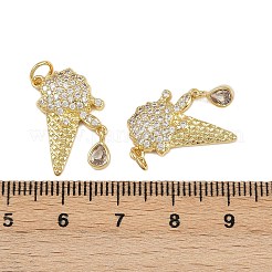 Brass Micro Pave Cubic Zirconia Pendants&nbsp;KK-L241-06G