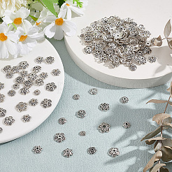 300Pcs 15 Style Tibetan Style Alloy Bead Caps&nbsp;FIND-GO0002-02