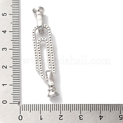 Paperclip Rack Plating Brass Micro Pave Clear Cubic Zirconia Fold Over Clasps&nbsp;KK-A225-08P