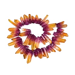 Two Tone Spray Painted Natural Quartz Crystal Points Beads Strands&nbsp;G-Q610-03E