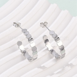 304 Stainless Steel C-Shaped Stud Earrings&nbsp;EJEW-V004-05P