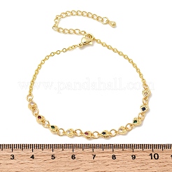 Brass Micro Pave Cubic Zirconia Link Bracelets&nbsp;BJEW-H639-10G