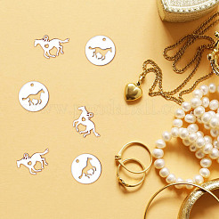 DIY 304 Stainless Steel Horse Pendant Necklace Making Kit&nbsp;DIY-DR0001-44