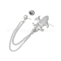 Vintage Fleur De Lis Alloy Hanging Chain Brooches&nbsp;JEWB-NH0001-02P