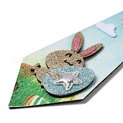 Easter Theme Rabbit Egg Glitter Felt Necktie&nbsp;AJEW-C030-01C