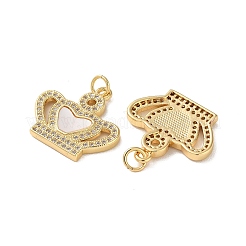 Brass Micro Pave Cubic Zirconia Pendants&nbsp;KK-B083-12G