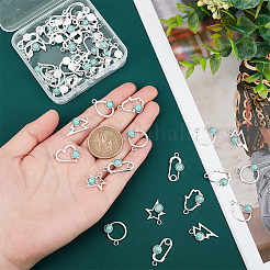 54Pcs 9 Style Alloy Resin Pendants&nbsp;FIND-PH0006-15