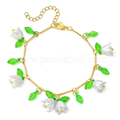 Brass Bar Link Chains Charm Bracelets&nbsp;BJEW-JB11523-01