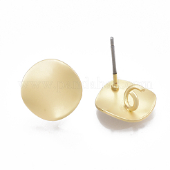 Smooth Surface Alloy Stud Earring Findings&nbsp;PALLOY-T064-43MG