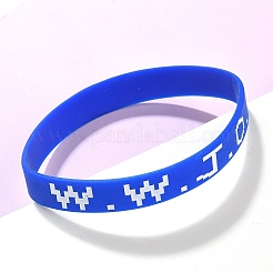 Word WWJD Silicone String Bracelets&nbsp;BJEW-C143-01