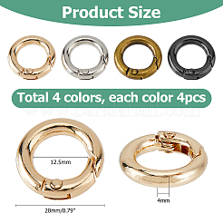 24Pcs 4 Colors Alloy Spring Gate Rings&nbsp;FIND-HS0001-26B
