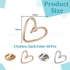 20Pcs 2 Colors Allloy Anti-glare Lapel Pins Brooches&nbsp;JEWB-AR0001-24A