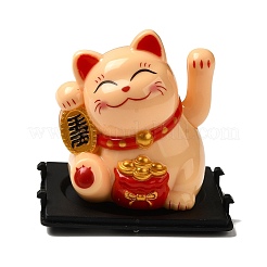 Plastic Solar Powered Japanese Lucky Cat Figurines&nbsp;DJEW-K023-01B