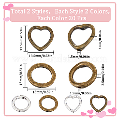 80Pcs 4 Styles Tibetan Style Alloy Bead Frames&nbsp;FIND-SC0008-87