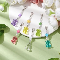 Transparent Acrylic Bear Star Pendant Decoraton&nbsp;X1-HJEW-JM02025