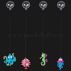 4Pcs 4 Styles Floating Silicone & Plastic Display Decorations&nbsp;AJEW-GF0013-35