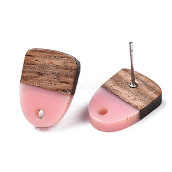 Resin & Walnut Wood Stud Earring Findings&nbsp;MAK-N032-026A