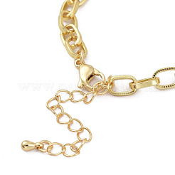 Brass Micro Pave Clear Cubic Zirconia Link Chain Bracelets&nbsp;BJEW-M202-01G