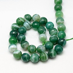 Natural Striped Agate/Banded Agate Beads Strands&nbsp;G-G581-10mm-12