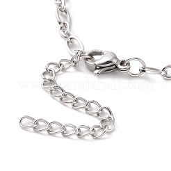 Non-Tarnish 304 Stainless Steel Figaro Chain Bracelet for Men Women&nbsp;BJEW-E031-14P-01