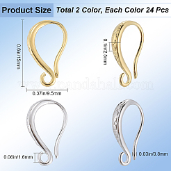24 Pairs 2 Colors Brass Earring Hooks&nbsp;KK-SP0001-40