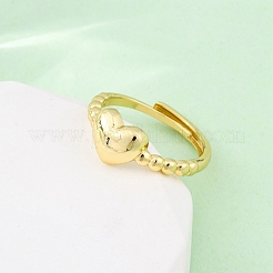 Brass Adjustable Finger Rings for Women&nbsp;RJEW-U053-04G