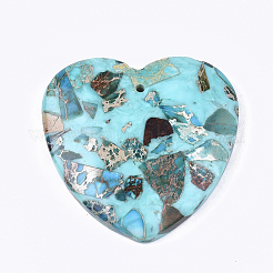 Assembled Synthetic Imperial Jasper and Turquoise Pendants&nbsp;G-S329-034A