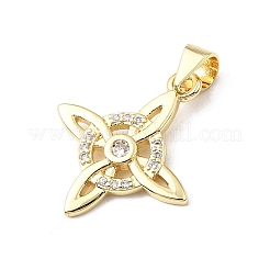 Brass Micro Pave Clear Cubic Zirconia Pendants&nbsp;KK-E799-06D-G