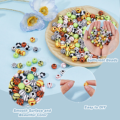 160Pcs 8 Colors Opaque Acrylic Beads&nbsp;MACR-DC0001-13