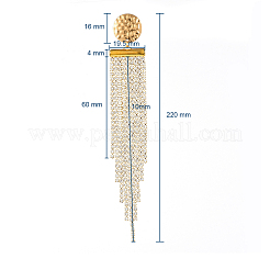 Brass Rhinestone Strass Chains Dangle Earrings&nbsp;EJEW-JE03555