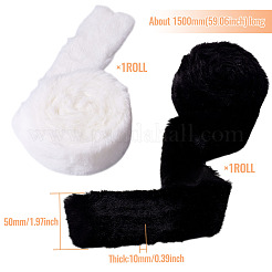 2 Rolls 2 Colors Polyester-cotton Rabbit Wool Fabrics&nbsp;DIY-TA0012-64