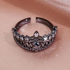 Crown Skull Zinc Alloy Open Cuff Rings for Women&nbsp;PW-WGB7021-01