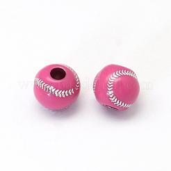Baseball Plating Acrylic Beads&nbsp;X-SACR-R886-01