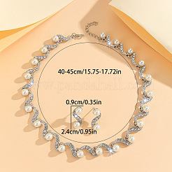 Alloy Rhinestone & Imitation Pearl Jewelry Sets&nbsp;FS-WG13239-02