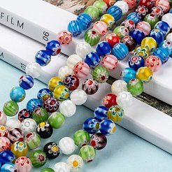 Handmade Millefiori Glass Beads Strands&nbsp;X-LK14