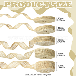 5 Rolls 5 Styles Burlap Fabric Ribbon&nbsp;OCOR-CJ0004-07