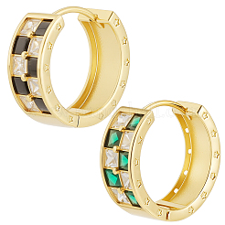 2 Pairs 2 Colors Rack Plating Brass Hoop Earrings&nbsp;EJEW-BBC0002-11